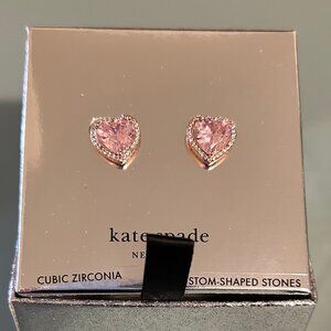 Kate Spade My Love Pink/Rose Cubic Zirconia Stud Earrings NWT